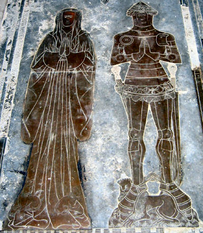 Sir Thomas and wife de St Quintin 1418